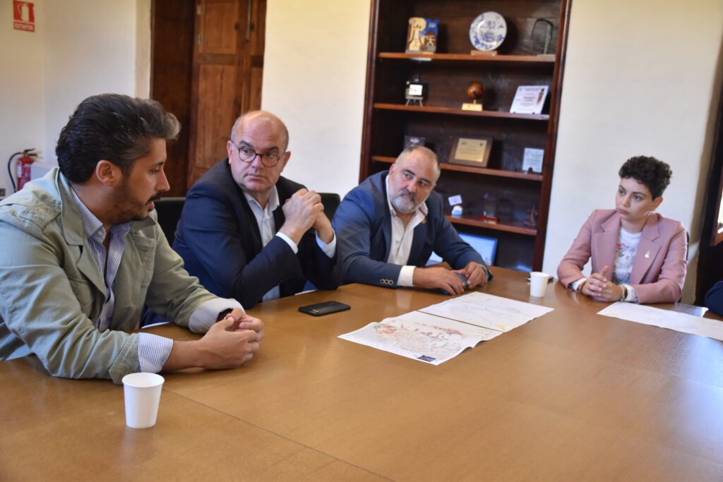 Un instante de la reunión en el Ayuntamiento de La Laguna.