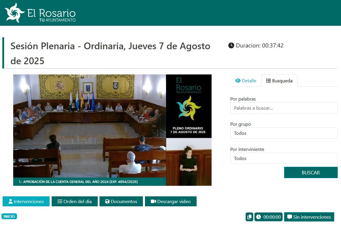 Video acta pleno El Rosario
