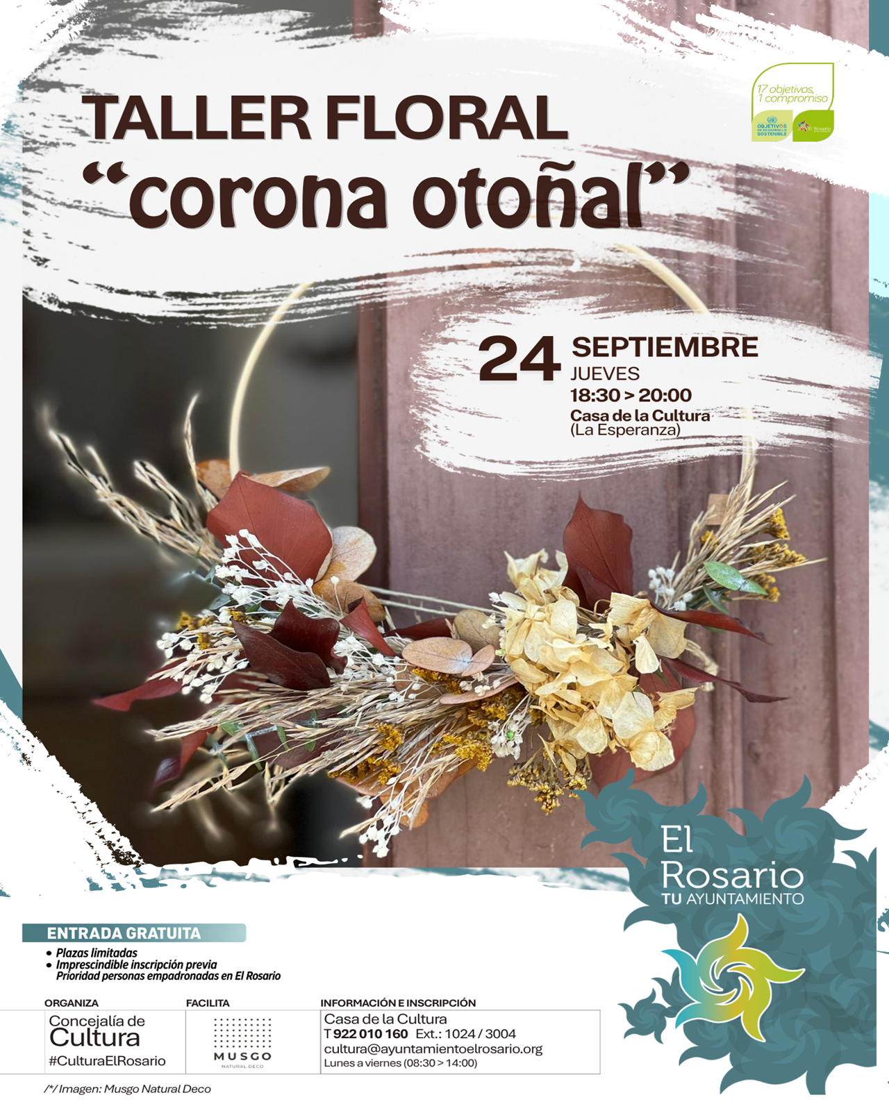 TALLER FLORAL.- CORONA OTOÑAL